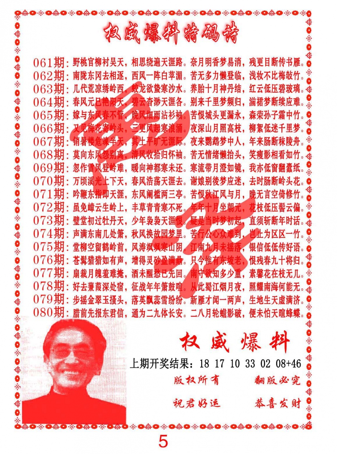 079期权威爆料特码诗[图]